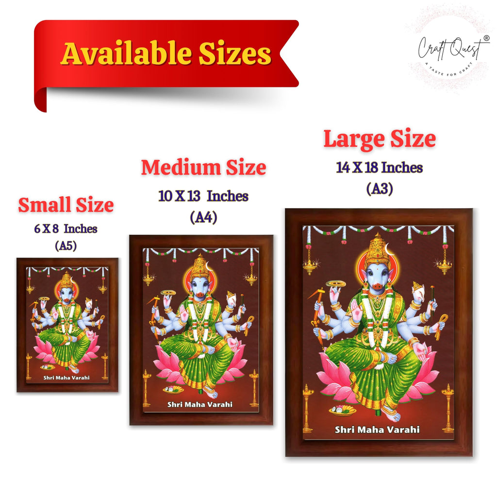 CRAFT QUEST Varahi Amman Devi Religious Photo Frame With Acrylic Glass, Religious Frame Painting