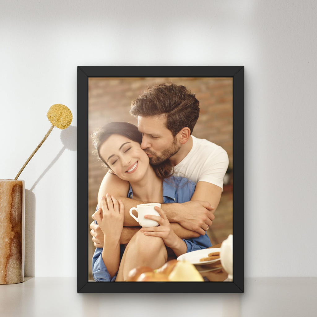 CRAFT QUEST Personalized Photo Frames With Acrylic sheet | Customized Photo Frame For Wall Decoration, Valentines day, Marriage, Birthday, Anniversary Gift Photo Frame With Your Own Picture Black