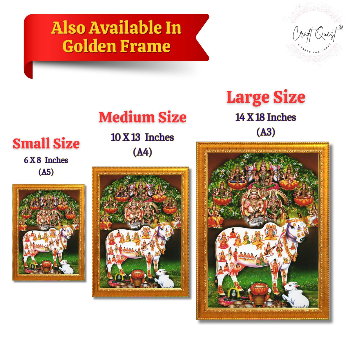 CRAFT QUEST Lord Kubera Swamy Kuber Kubera Wall Painting Framed, Religious Photo Frame, Home Decoration Gift Item