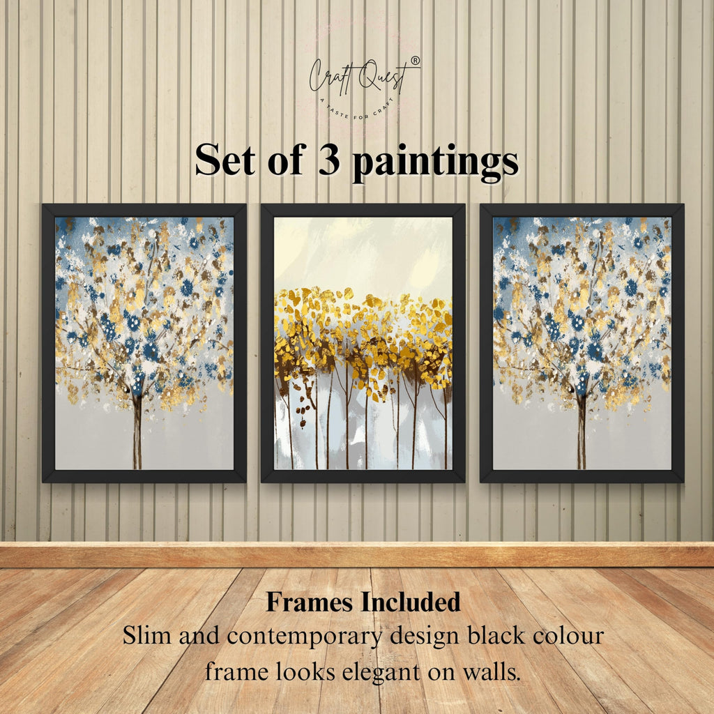 CRAFT QUEST Modern Art 3 SET Paintings Wall Art | Set of 3 Frames for Home Decoration | Ideal for Living Room, Bedroom & Offices