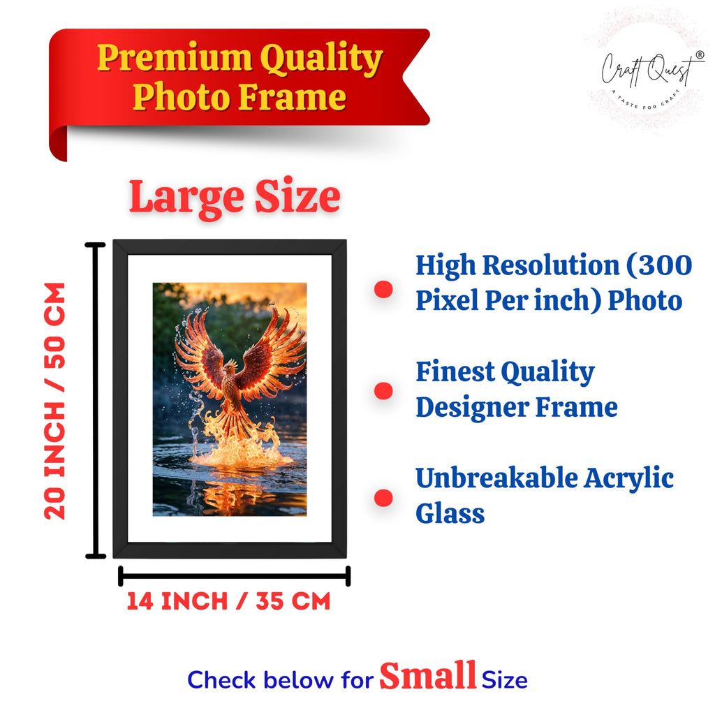 CRAFT QUEST Phoenix Bird Painting – Rising Phoenix Vastu Wall Art – Wall Decoration – Positive Energy Painting for Success, Growth & Spiritual Inspiration