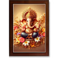 CRAFT QUEST Ganesh Ganesha Art Framed Painting Ready to Hang and Wall Home Decor