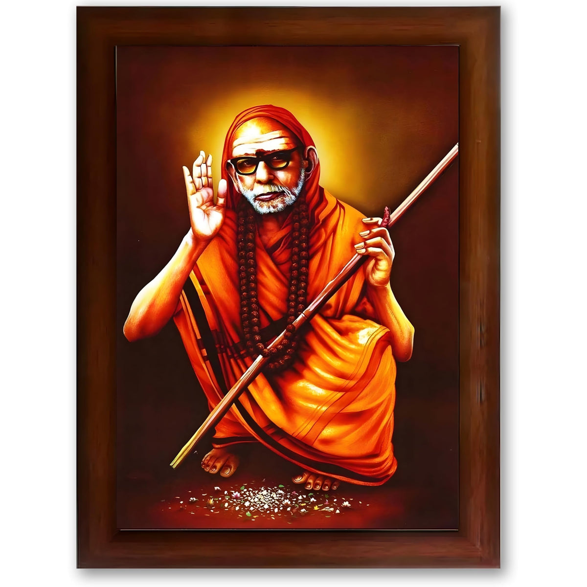 CRAFT QUEST Kanchi Maha Periyava Periyavar Periyar Kanji Wall Painting Framed|Home Décor