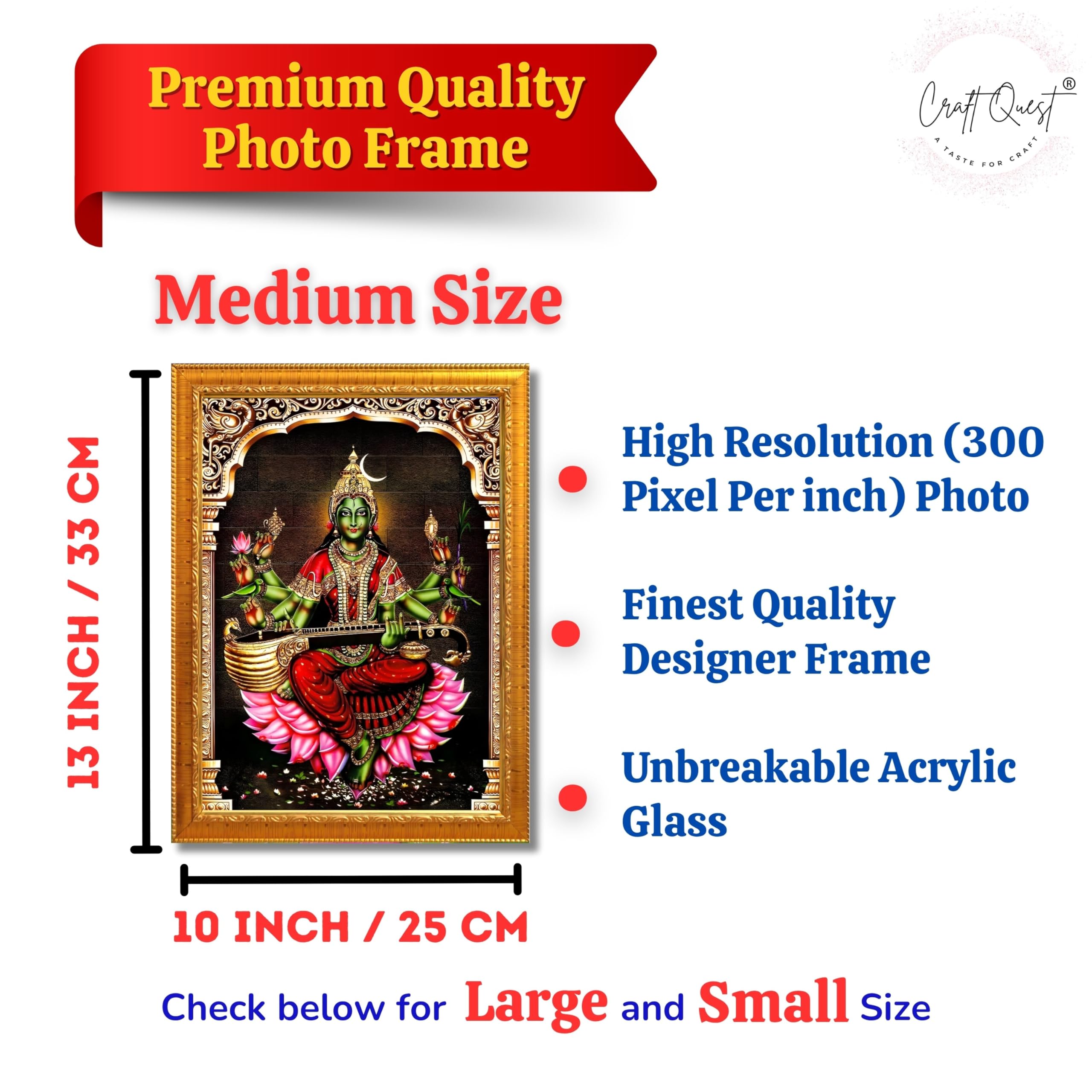 CRAFT QUEST Syamala Devi Shyamala Matangi Wall Painting Framed | South God Picture Frame for Home, Office, Temple & Gifting, Decor