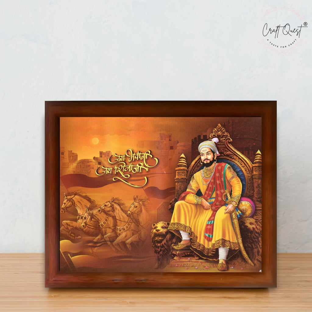 CRAFT QUEST Shri Shivaji Maharaj Wall Photo Frame | Lightweight | Home Decoration Item | Best Gifting Option