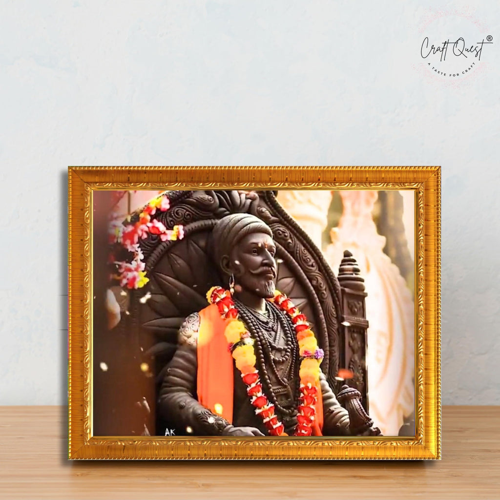 CRAFT QUEST Chattrapati Shivaji Maharaj Wall Photo Frame With Acrylic Sheet | Lightweight | Home Decoration Item | Best Gifting Option