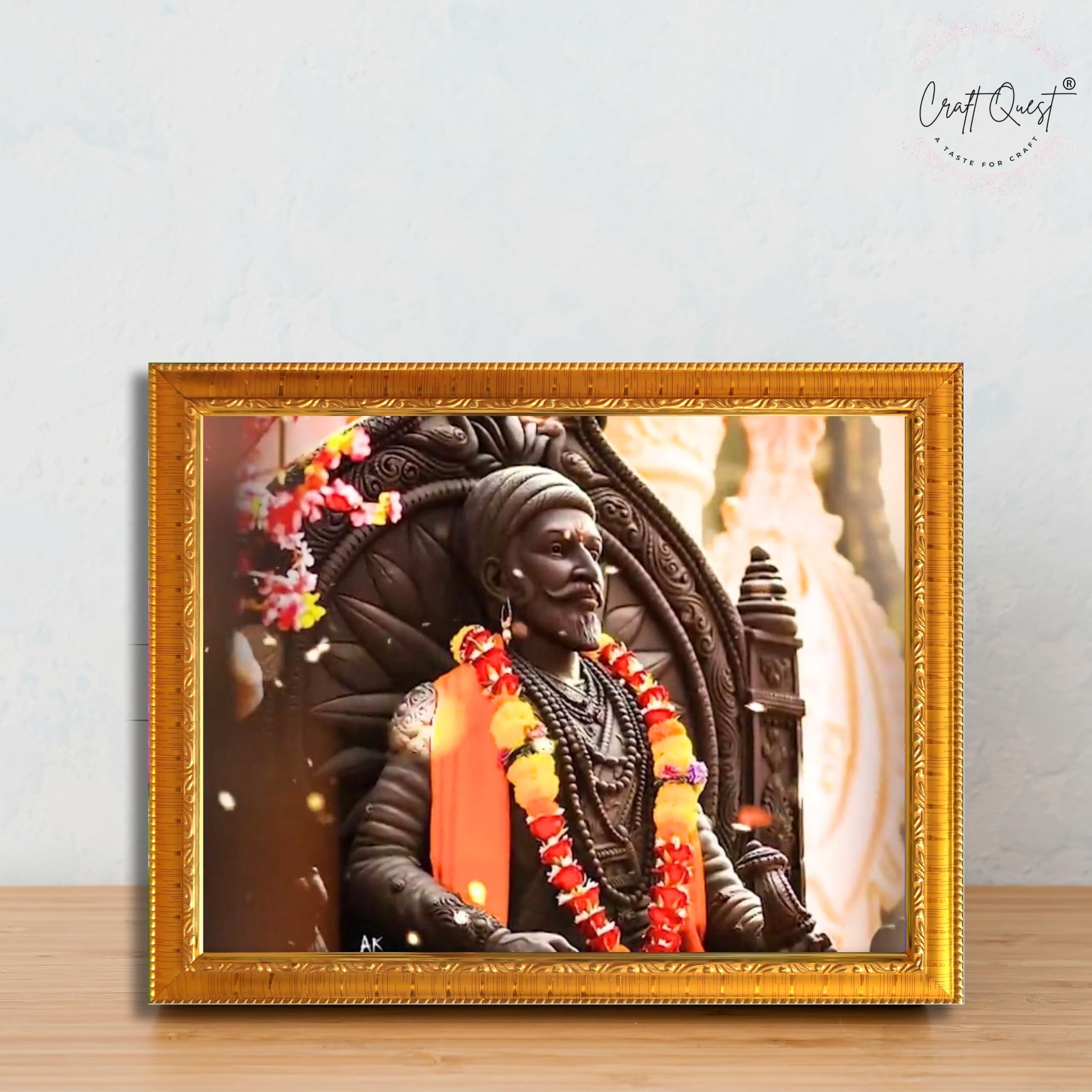 CRAFT QUEST Chattrapati Shivaji Maharaj Wall Photo Frame With Acrylic Sheet | Lightweight | Home Decoration Item | Best Gifting Option