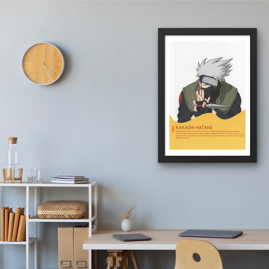 CRAFT QUEST Naruto Anime Laminated Posters Framed Painting For Anime Naruto Fans Wall Decor, Home Decor with Matte Black Frame (14 Inches x 10 Inches)