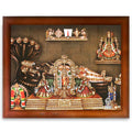 CRAFT QUEST Srirangam Ranganatha Swamy Ranganathar Perumal Wall Painting Framed | South God Picture Frame for Home, Office, Temple & Gifting