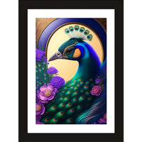 CRAFT QUEST Abstract Modern Art Painting Poster Frame for Home & Office Wall Decoration - Portrait, Wall Display (Black, 14x10 Inch Frame with Art Print) (Tropical Reverie)