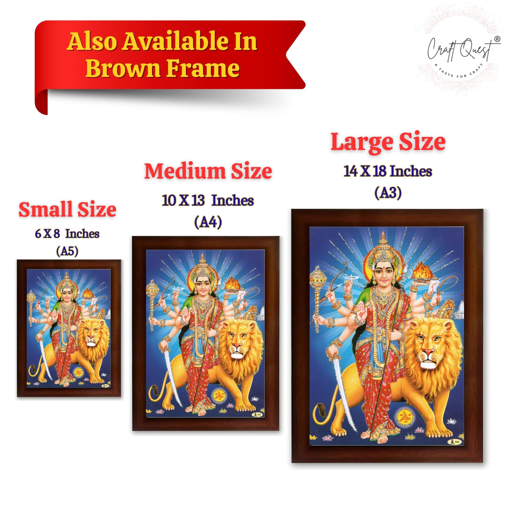 CRAFT QUEST Durga Maa MataJi Goddess Navdurga Wall Painting Framed Home and Pooja Décor