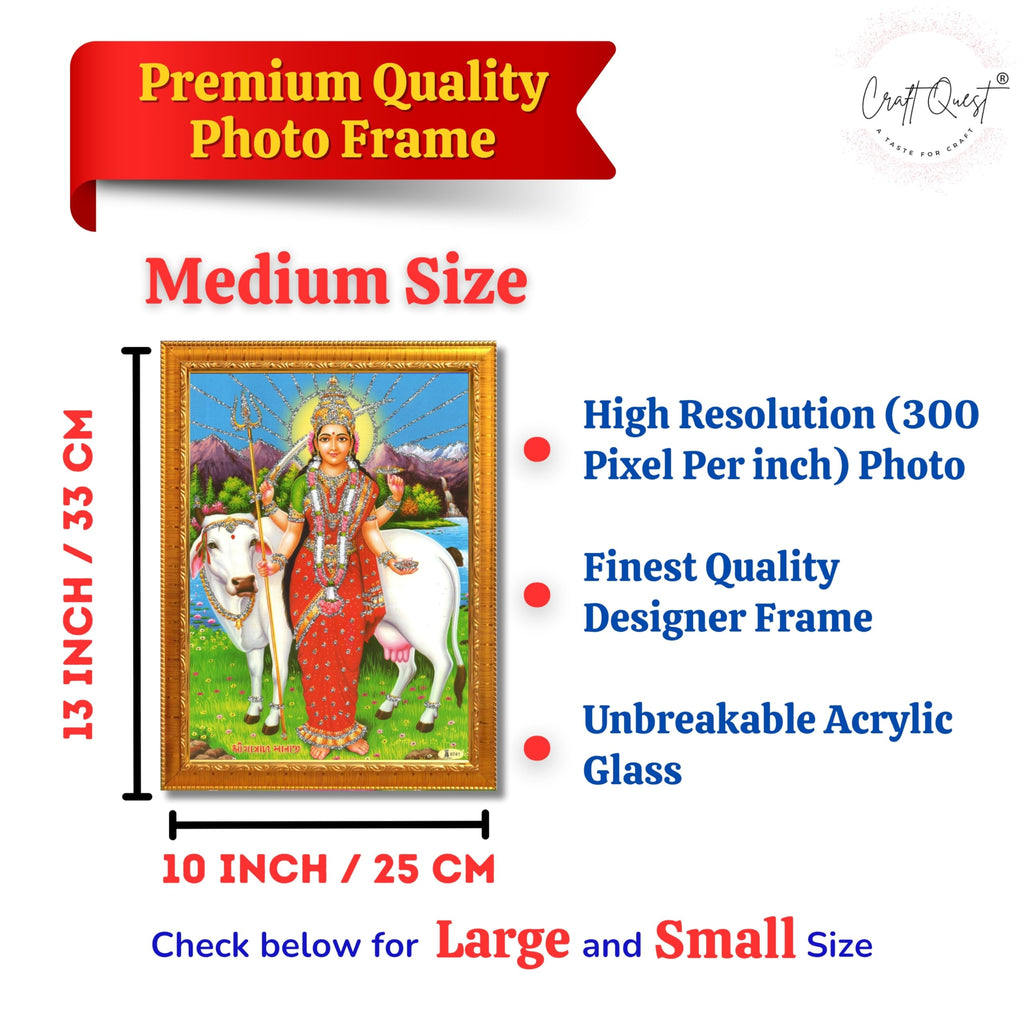CRAFT QUEST Gatrad Devi Maa Mata Ji Mataji Wall Painting For Home Decor wooden framed