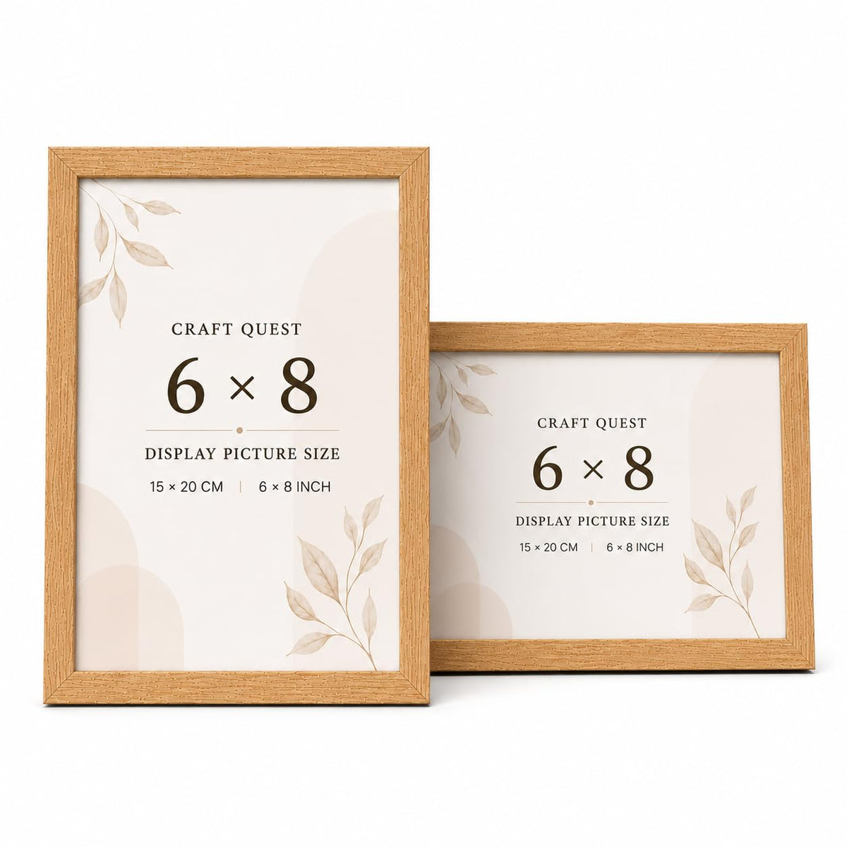 CRAFT QUEST 4X6 Inch Size synthetic Wall Mount Photo frames Single For Home Decoration, Living Room, Office Decoration (Natural, Set of 1)