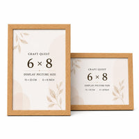 CRAFT QUEST 4X6 Inch Size synthetic Wall Mount Photo frames Single For Home Decoration, Living Room, Office Decoration (Natural, Set of 1)