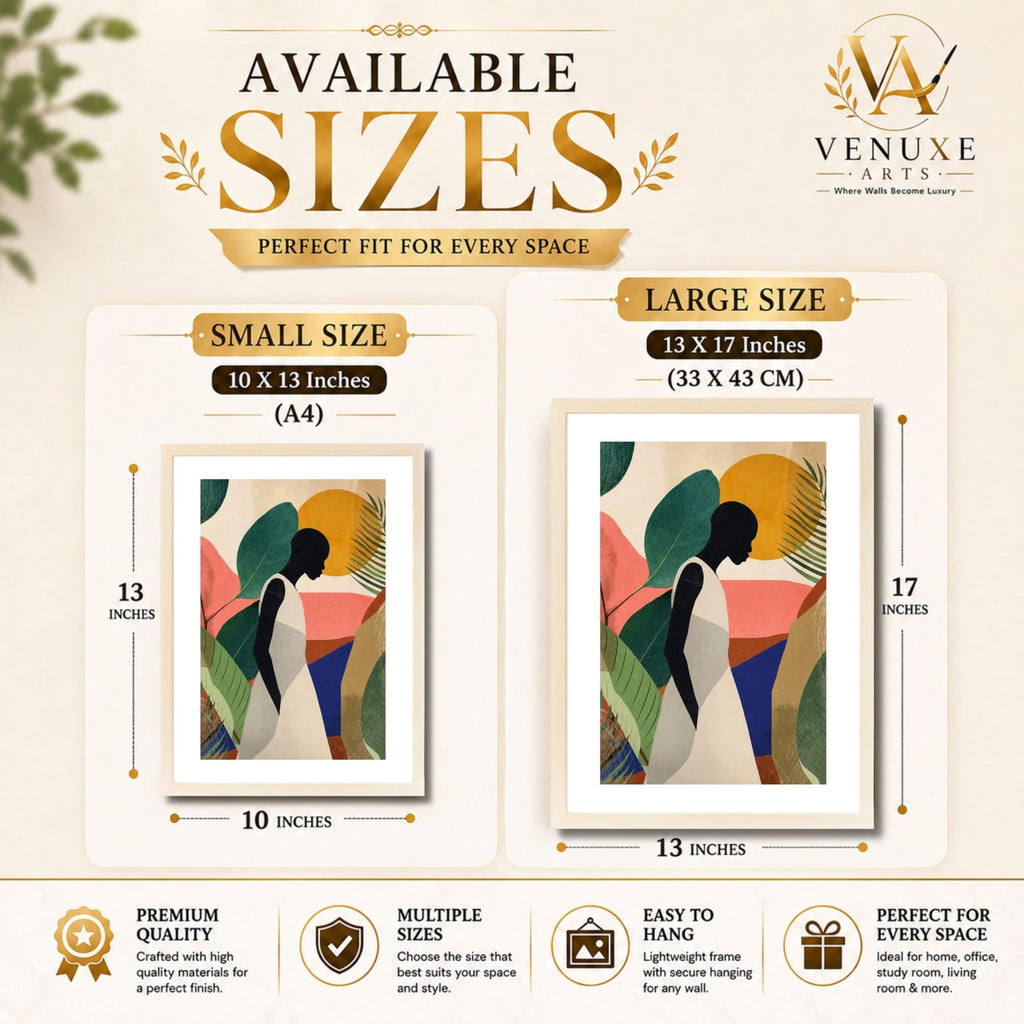 VENUXE ARTS Womens Contemporary Wall Art Posters for Home, Office, Study & Bedroom | Ready to Hang Framed Wall Decor | Positive Quote Prints | Gift for Friends & Family
