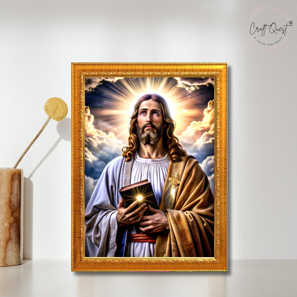 CRAFT QUEST Jesus Christ Christmas Wall Artwork Photo Frame Spiritual Christian Wall Décor for Prayer Room