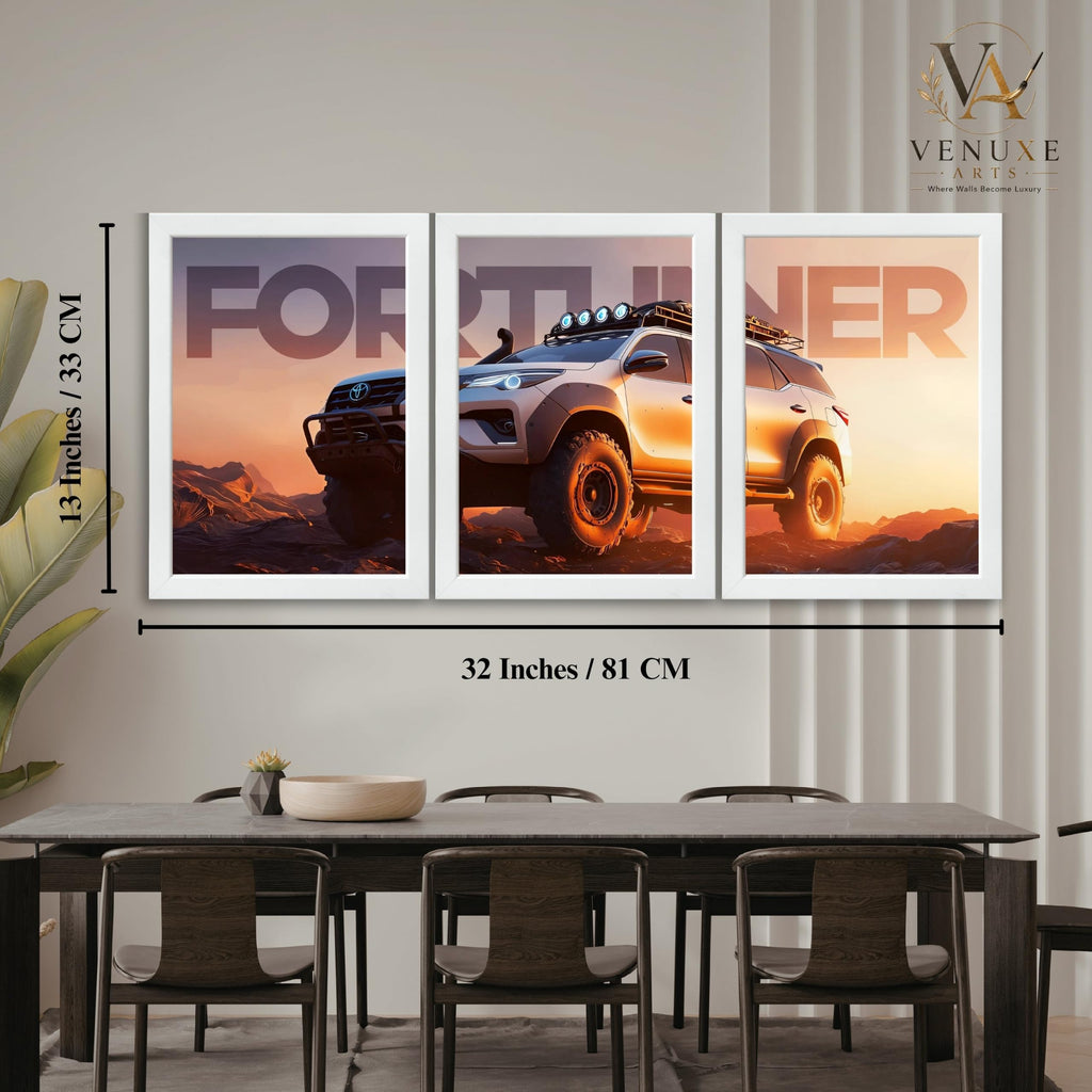 VENUXE ARTS Set Of 3 Big Sports Cars Framed Posters Gift Items for Boys Room Wall Decoration Bedroom Living Room Office Studio Décor | Car Poster Frame for Wall Décor