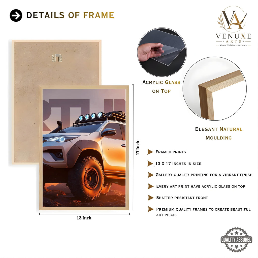 VENUXE ARTS Set Of 3 Big Sports Cars Framed Posters Gift Items for Boys Room Wall Decoration Bedroom Living Room Office Studio Décor | Car Poster Frame for Wall Décor