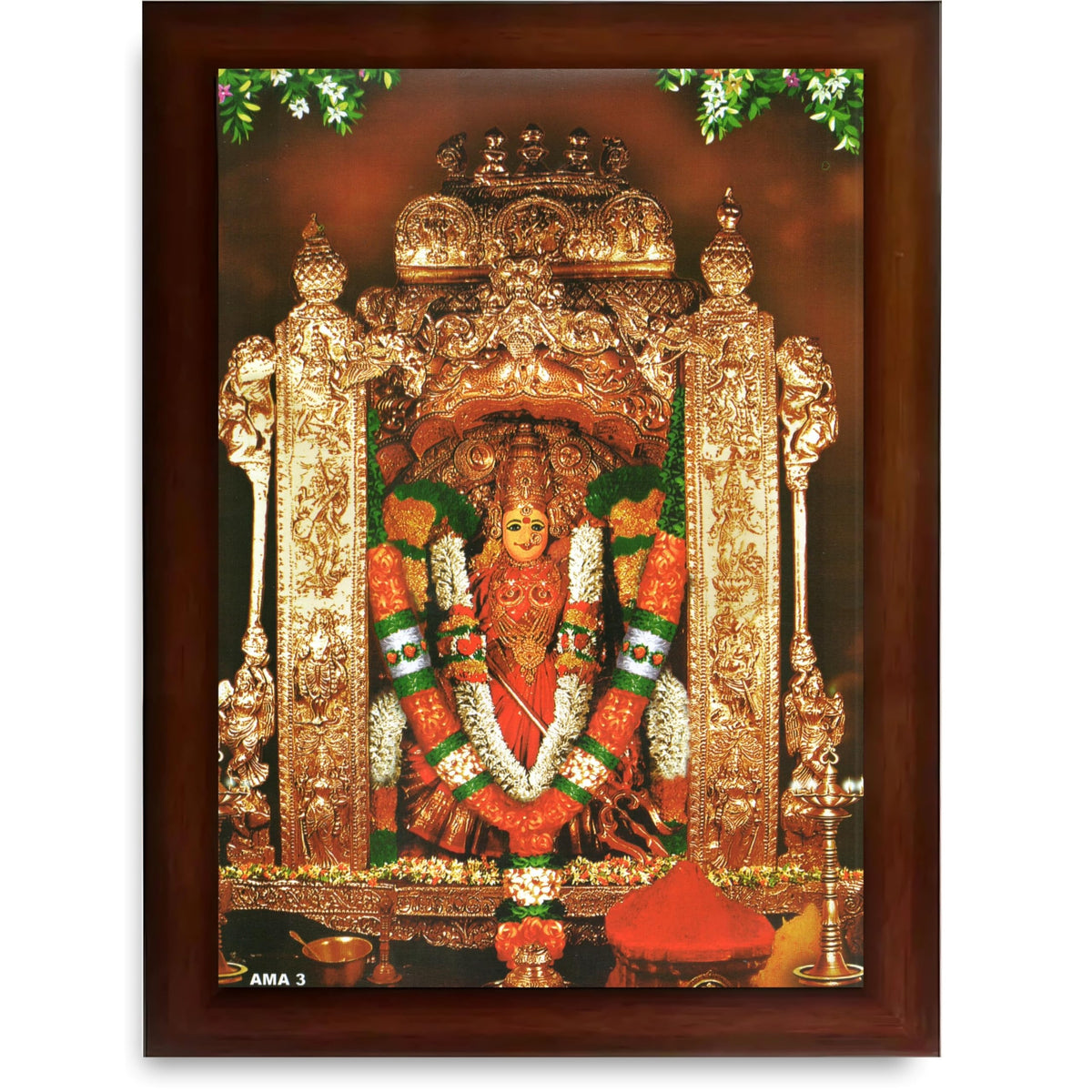 CRAFT QUEST Vijayawada Kanaka Durga Devi Durgamma Wall Photo Frame | South God Frame for Home, Office, Temple & Gifting