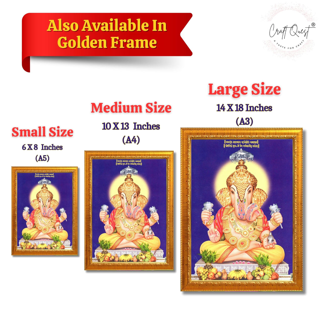 CRAFT QUEST Lord Shree Ganesh Ganpati ji Modern Wall Painting With Frame For Home and Office Decor