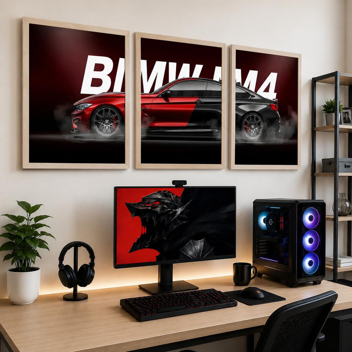 VENUXE ARTS Set Of 3 Big Sports Cars Framed Posters Gift Items for Boys Room Wall Decoration Bedroom Living Room Office Studio Décor | Car Poster Frame for Wall Décor