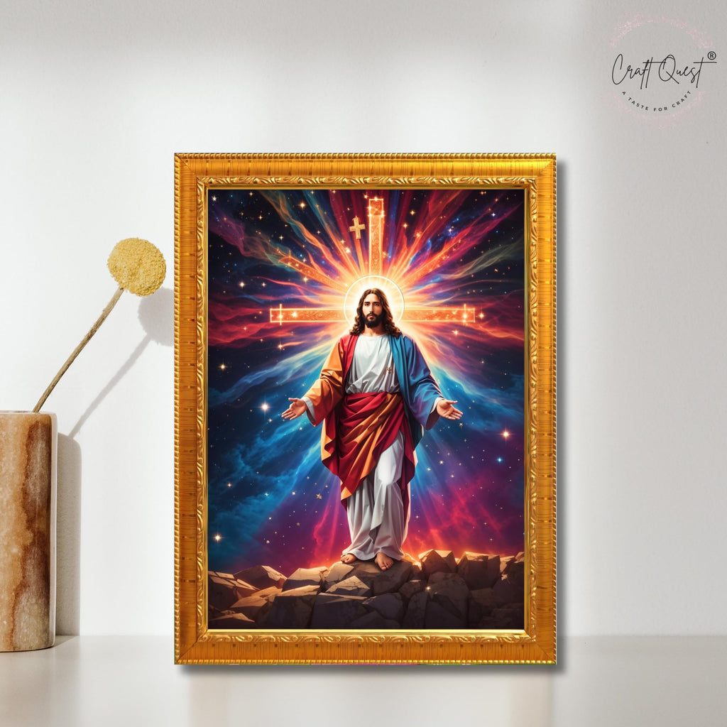 CRAFT QUEST Jesus Christ Photo Frame Jesus Wall Painting Spiritual Christian Wall Décor Item for Room and Prayer