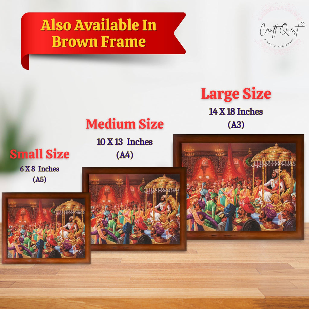 CRAFT QUEST Chattrapati Shivaji Maharaj Wall Photo Frame | For Living, Pooja Room | Home Decoration Item | Best Gifting Option