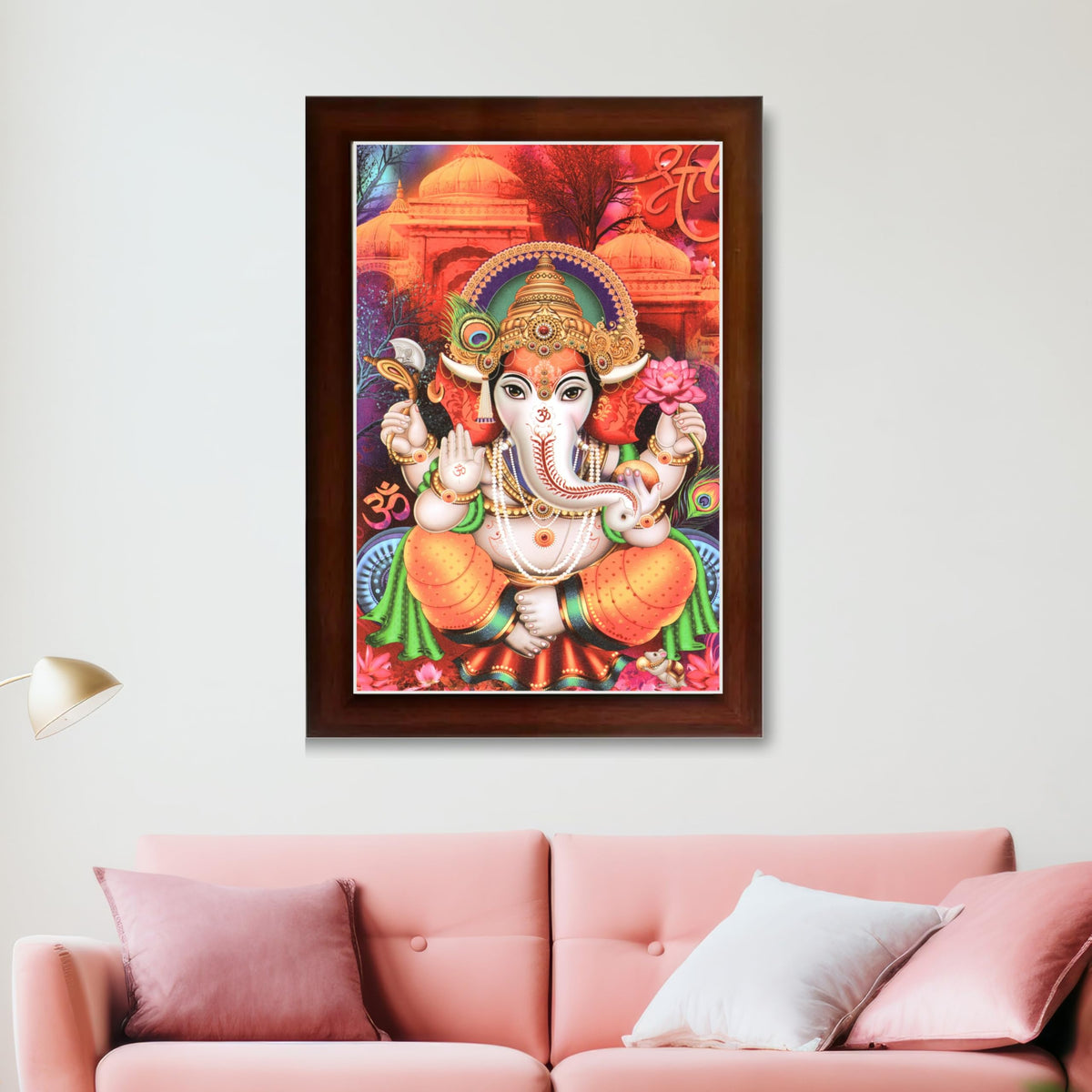 CRAFT QUEST Lord Ganesha Ganesh Ganpati Ganapathi Hanging Wall Painting Framed Home Decor
