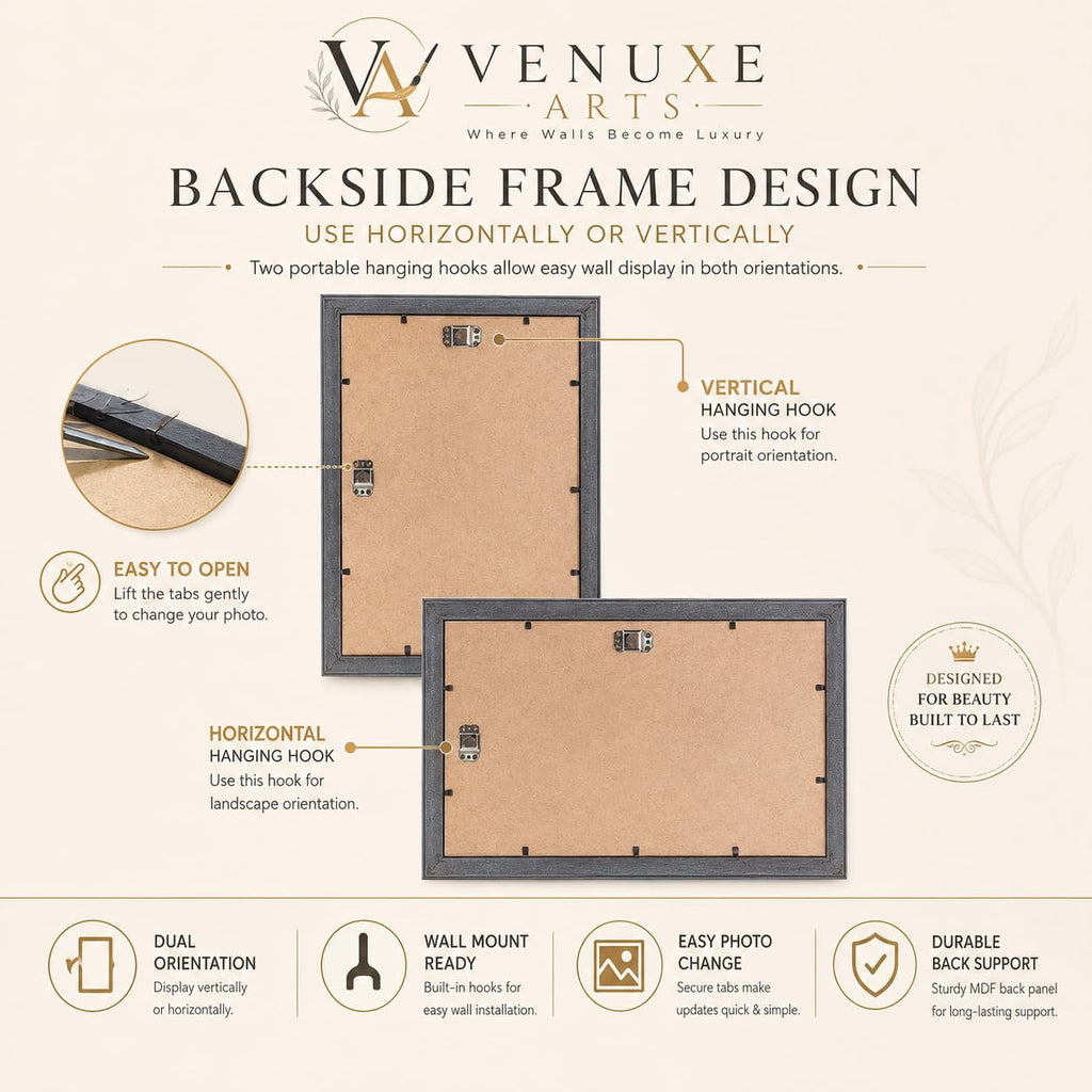 VENUXE ARTS Customized Collage Photo Frame for Wall | Upload 14 Photos | Personalized Photo frame Gift for Birthdays, Anniversaries, Weddings, Couples | (A4 Size) (Design 9)