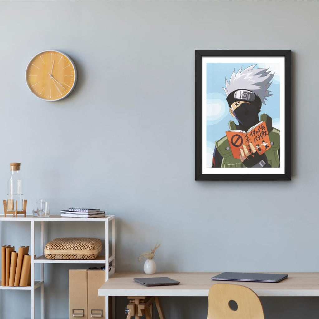 CRAFT QUEST Naruto Anime Laminated Posters with Frame Painting For Anime Naruto Fans Wall Decor, Home Decor with Matt Black Frame (14 Inches x 10 Inches)