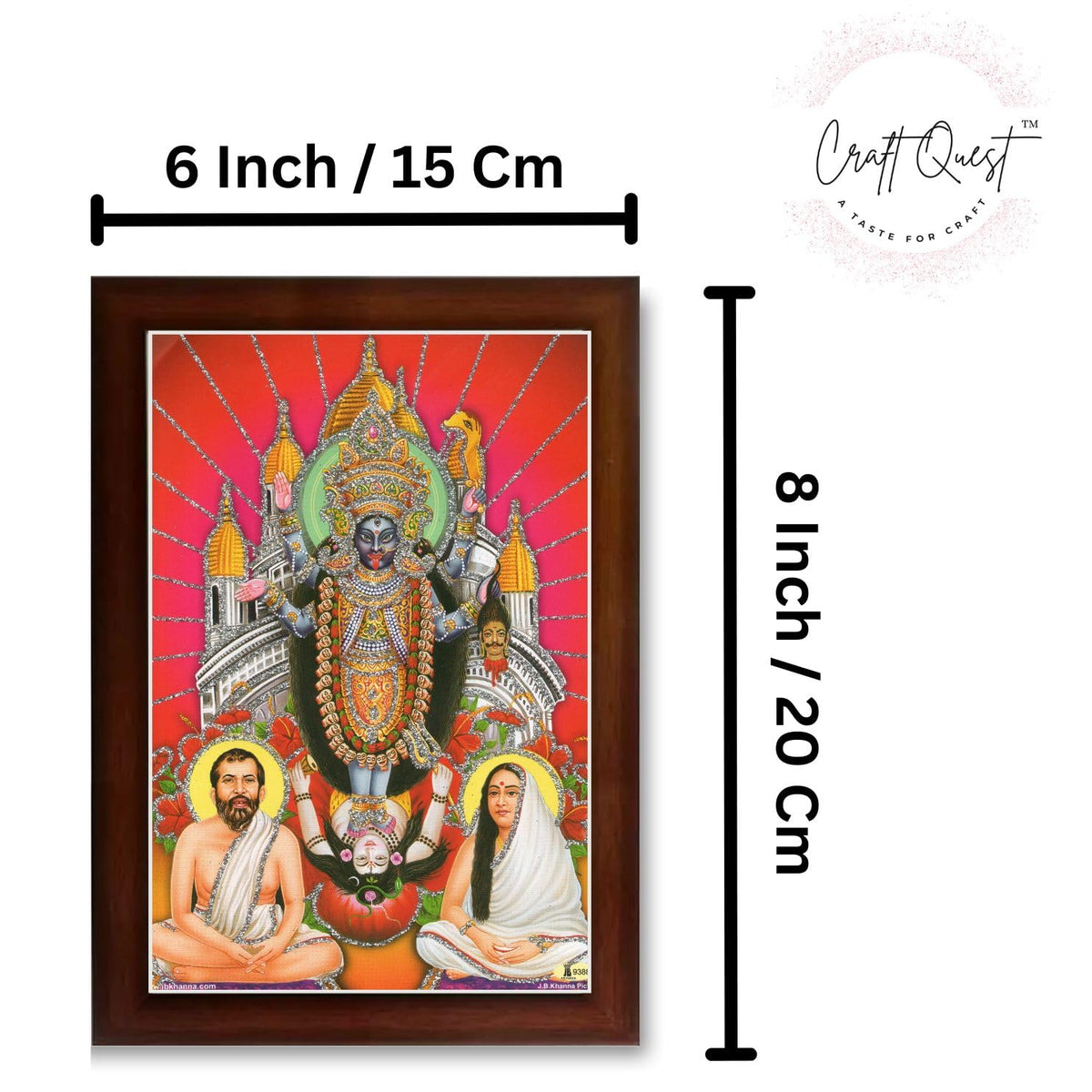 CRAFT QUEST Kali Mata photo with frame, God Religious Framed With Acrylic Glass