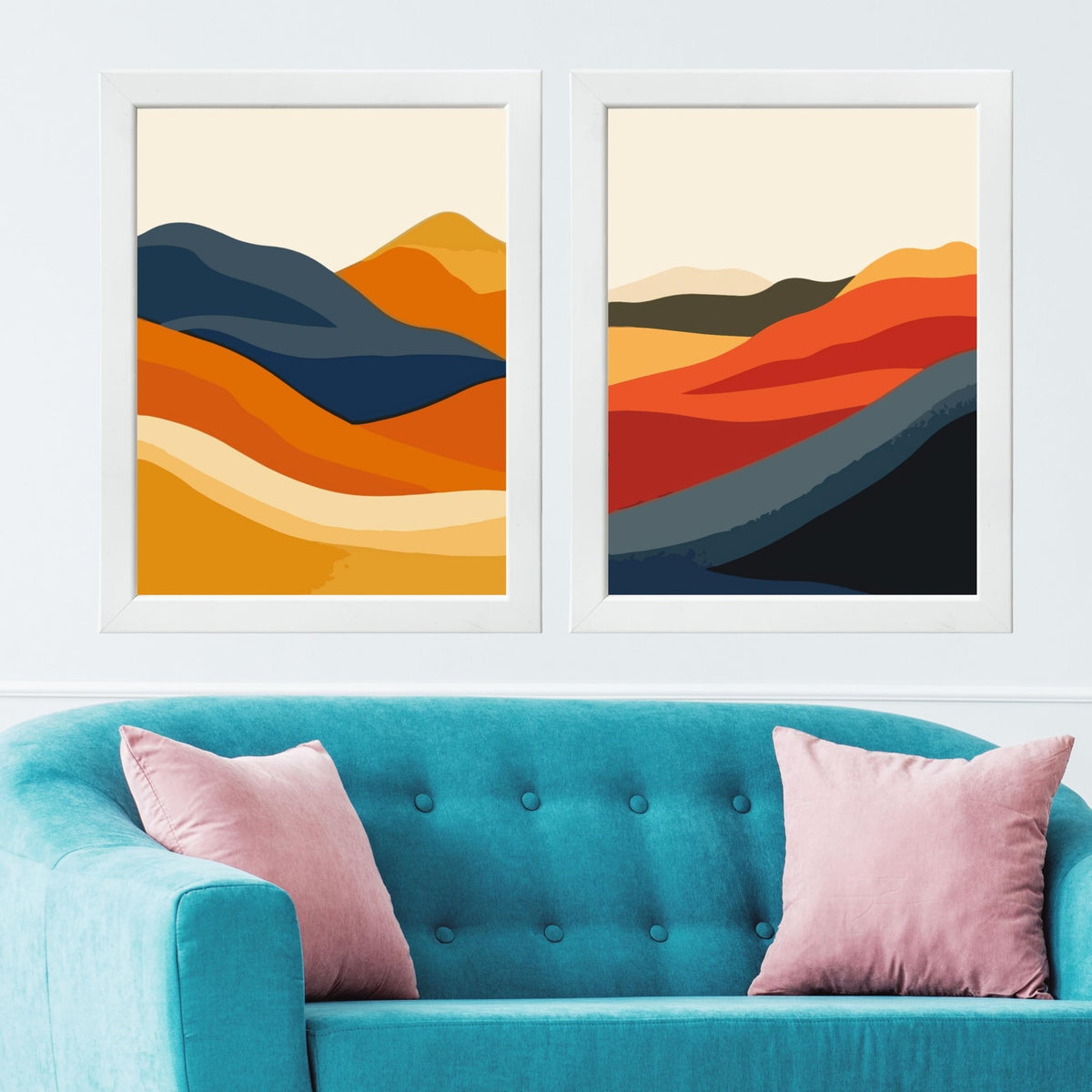 CRAFT QUEST Set of 2 piece Wall Art poster Frame Painting for Wall Decoration With Acrylic Glass, living room, Home Office, Restraunt