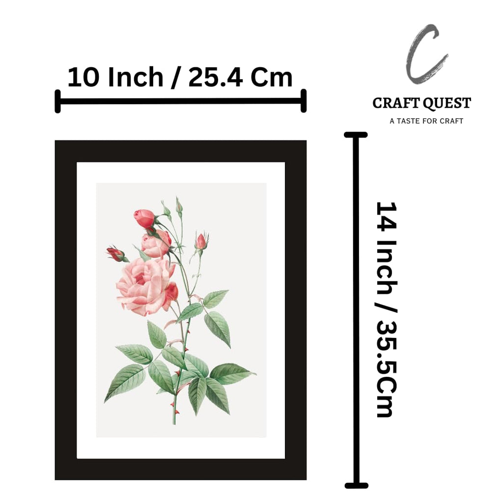 CRAFT QUEST Abstract Modern Art Poster Frame for Home & Office Wall Decoration - Portrait, Wall Display (Black, 14x10 Inch Frame with Art Print)