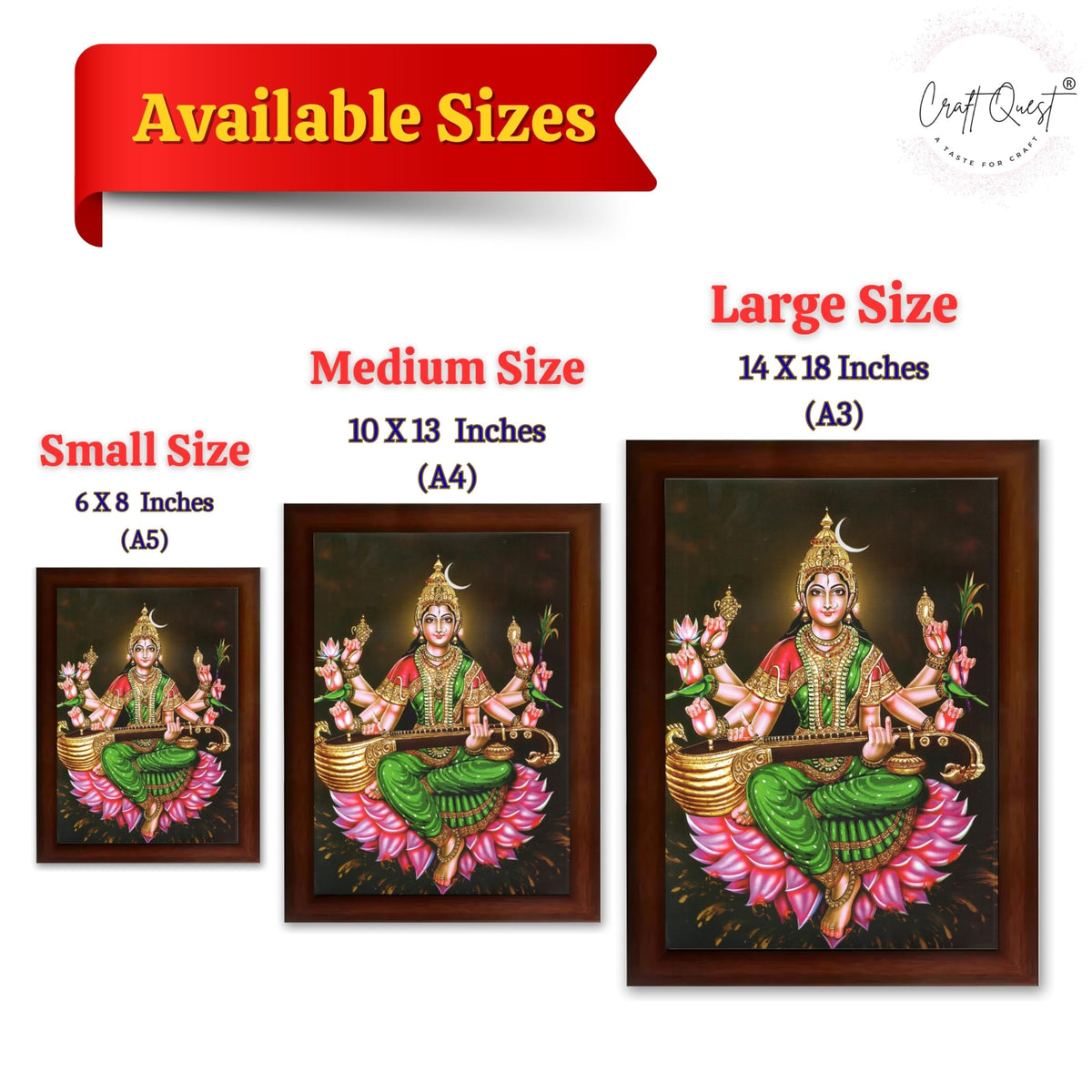 CRAFT QUEST Raja Syamala Devi Shyamala Matangi Wall Photo Frame | South God Picture Frame for Home, Office, Temple & Gifting, Decor