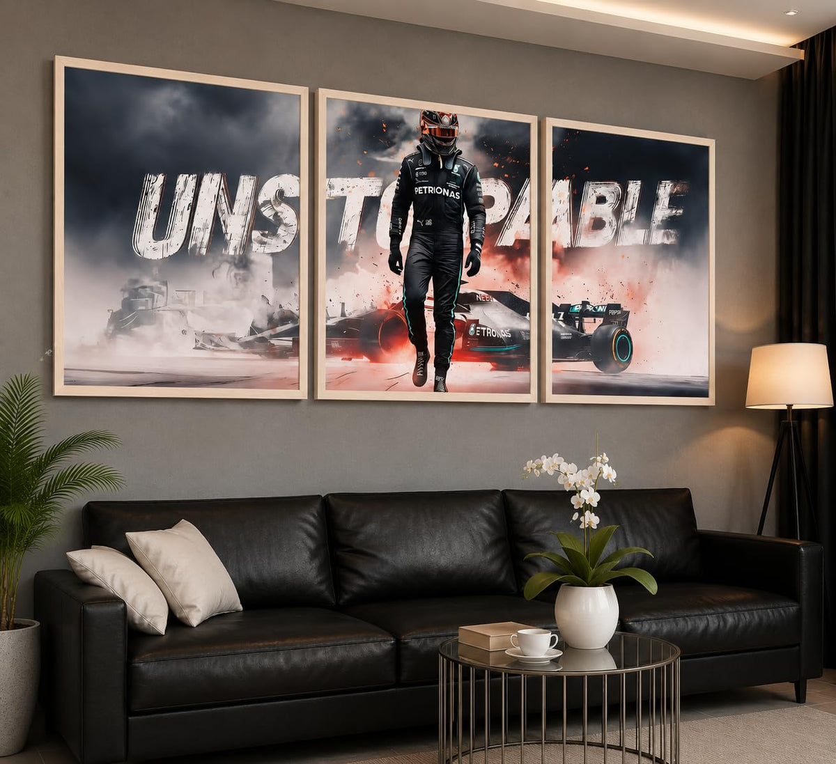 VENUXE ARTS Set Of 3 Big Sports Cars Framed Posters Gift Items for Boys Room Wall Decoration Bedroom Living Room Office Studio Décor | Car Poster Frame for Wall Décor