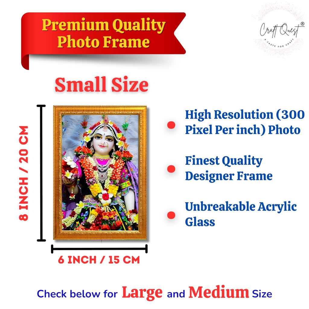 CRAFT QUEST Shri Radha Rani Shringaar Darshan in Vrindavan Frame wooden framed