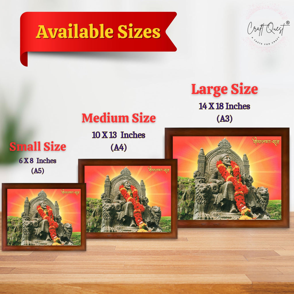 CRAFT QUEST Chhatrapati Shivaji Maharaj Wall Photo Frame | Home Decoration Item | Indian Historic Classic Painting Wall Art Best Gifting Option