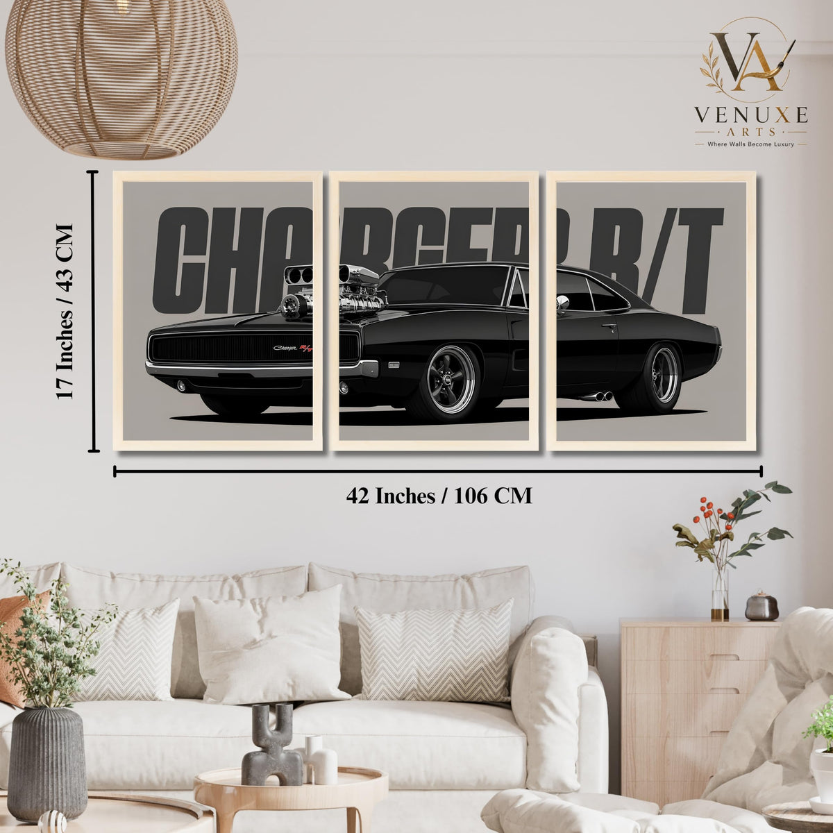 VENUXE ARTS Set Of 3 Big Sports Cars Framed Posters Gift Items for Boys Room Wall Decoration Bedroom Living Room Office Studio Décor | Car Poster Frame for Wall Décor