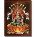 CRAFT QUEST Goddess Lakshmi Mata Wall Painting Photo Framed | Acrylic Glass, Lightweight & Waterproof | Ideal for Home, Office, Temple & Puja Room, Wall Decor