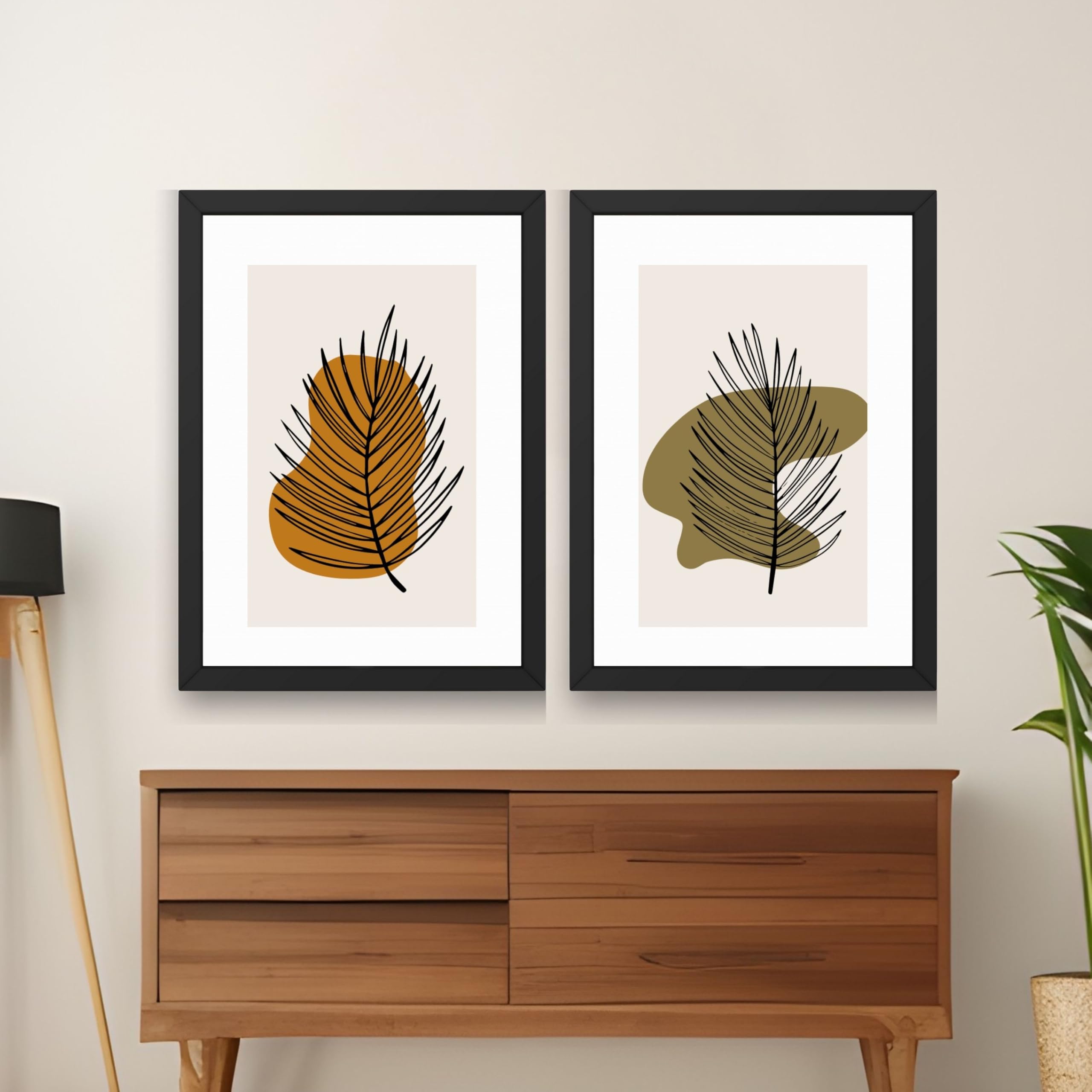 CRAFT QUEST Wall Art Decor Paintings | Set of 2 Wall Art Frames for Home Decoration | Ideal for Living Room, Bedroom & Office (Style 114)