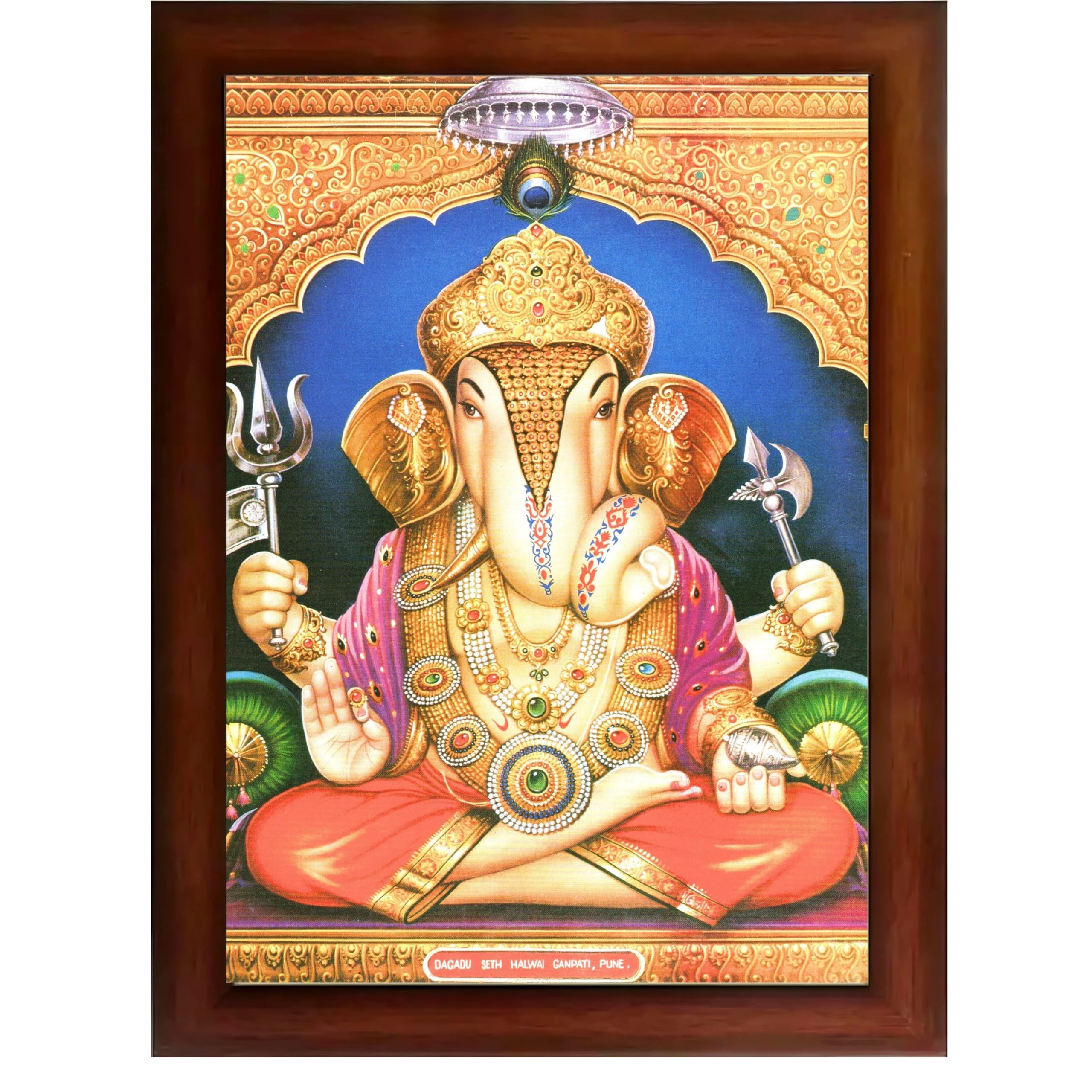 CRAFT QUEST Lord Ganesh ji Modern Wall Painting With Frame For Home pooja, and Office Decor,