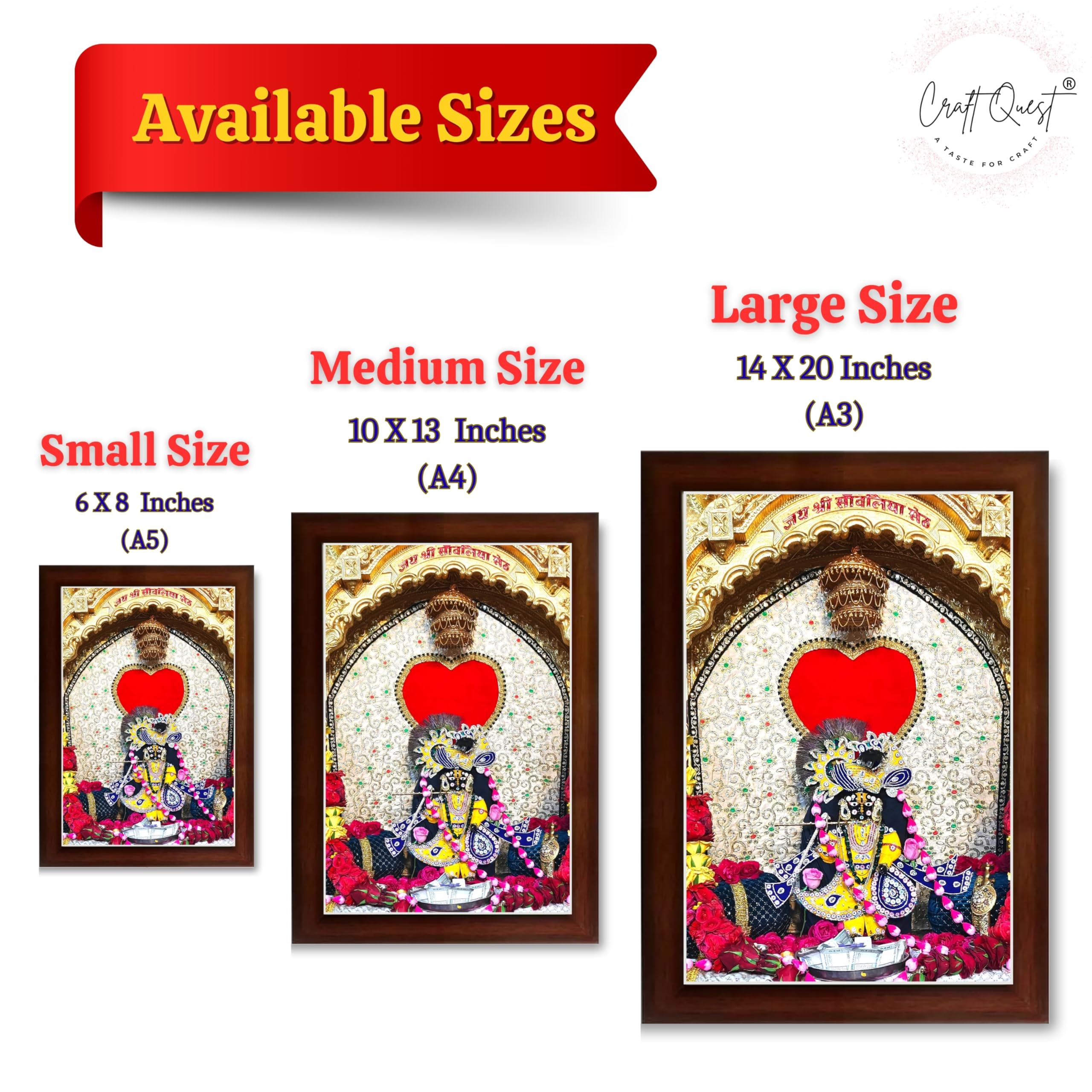 CRAFT QUEST Shree Sanwaliya Seth Shringaar Darshan Religious Photo Frame