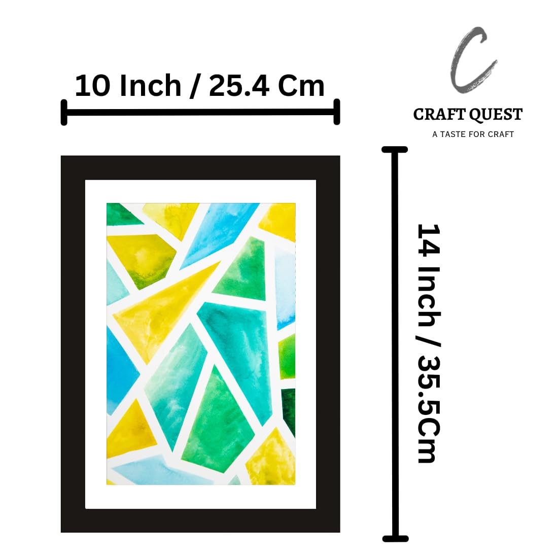 CRAFT QUEST Abstract Digital Modern Art Painting Poster Frame for Home & Office Wall Decoration - Portrait, Wall Display (Black, 14x10 Inch Frame with Art Print)