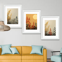 CRAFT QUEST Wall Art Decor Paintings | Set of 3 FLORAL Wall Art Frames for Home Decoration | Ideal for Living Room, Bedroom & Offices