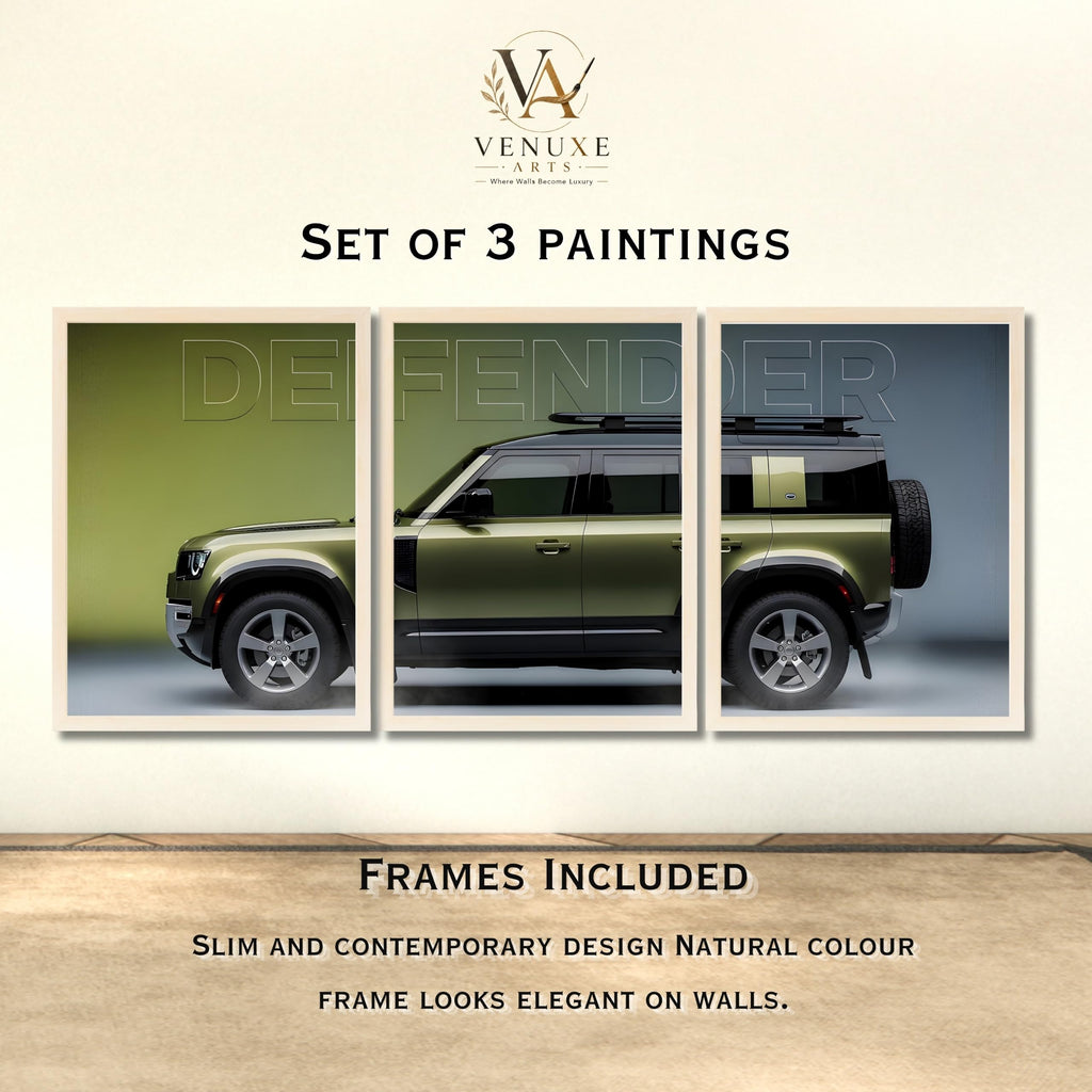 VENUXE ARTS Set Of 3 Big Sports Cars Framed Posters Gift Items for Boys Room Wall Decoration Bedroom, Living Room, Office, Studio Décor | Car Poster Frame for Wall Décor