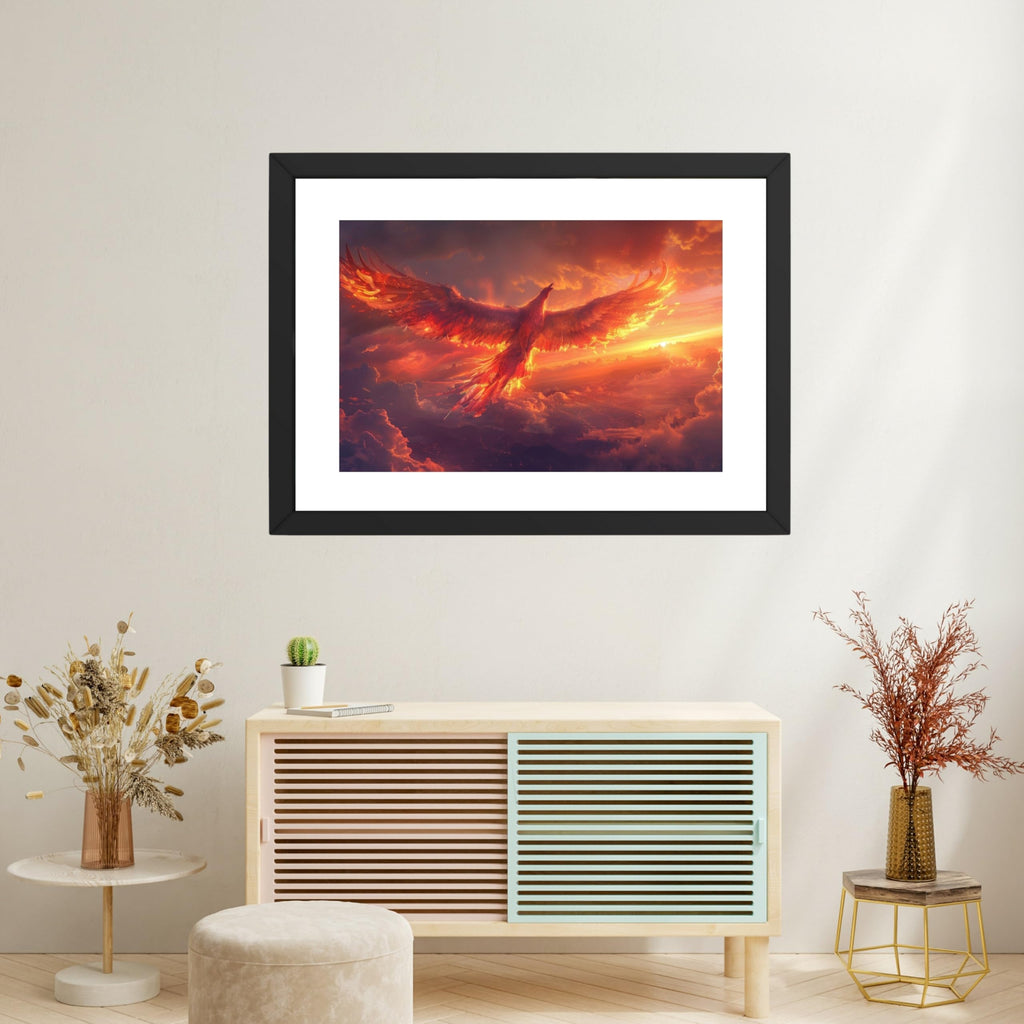CRAFT QUEST Phoenix Bird Painting – Rising Phoenix Vastu Wall Art – Wall Decoration – Positive Energy Painting for Success, Growth & Spiritual Inspiration