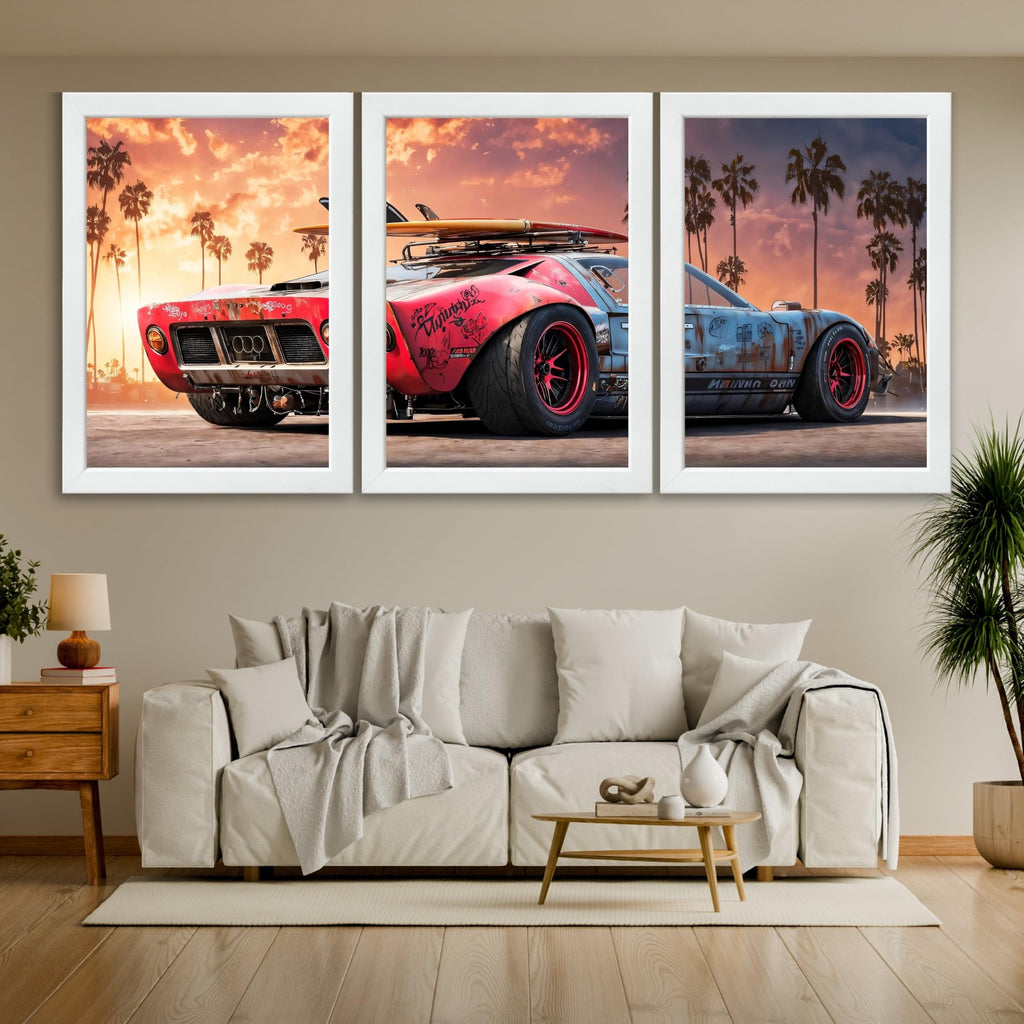 VENUXE ARTS Set Of 3 Big Sports Cars Framed Posters Gift Items for Boys Room Wall Decoration Bedroom Living Room Office Studio Décor | Car Poster Frame for Wall Décor