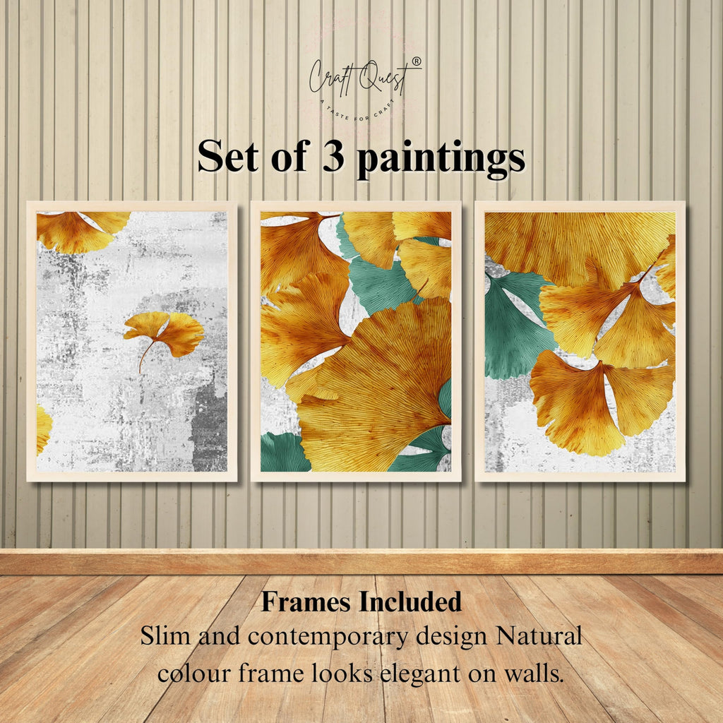 CRAFT QUEST Modern Art Rich Texture Abstract Wall Art | Set of 3 Frames for Home Decoration | Ideal for Living Room, Bedroom & Offices