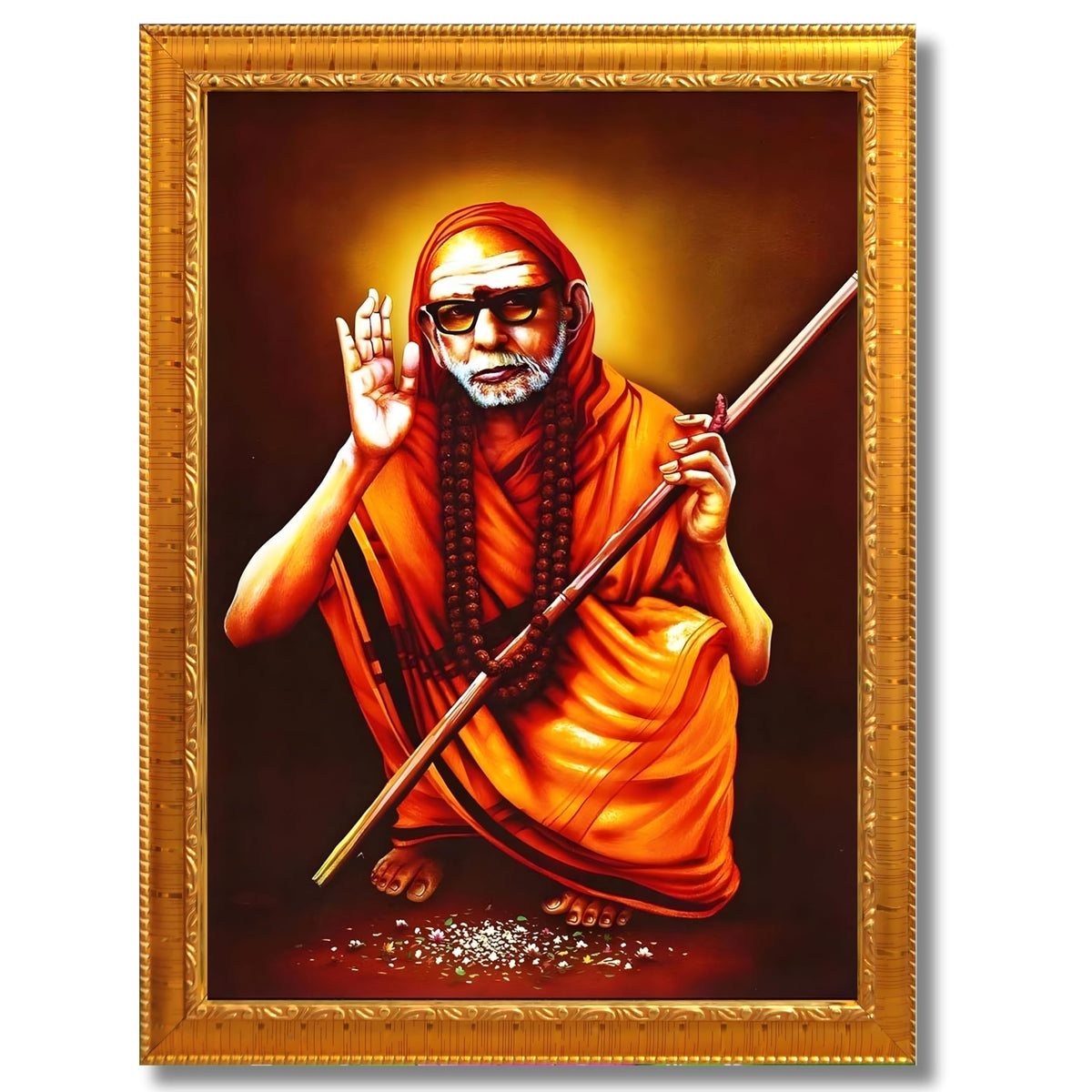 CRAFT QUEST Kanchi Maha Periyava Periyavar Periyar Kanji Wall Painting Framed|Home Décor