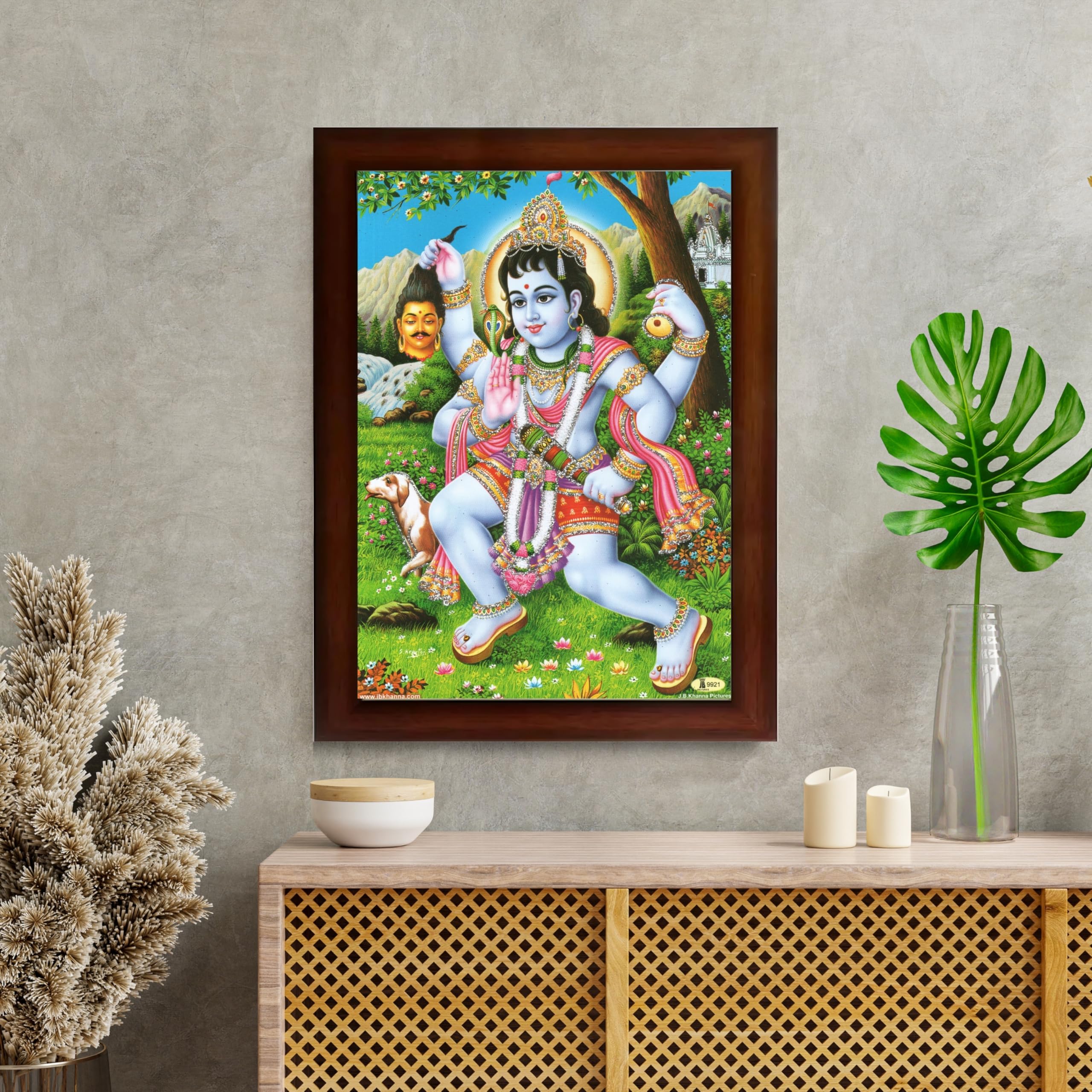 CRAFT QUEST Kaal Bhairav/Lord Bhairava/Bhairon Baba/Bhairavnath/Batuk Bhairav Religious Photo Frame & Acrylic Sheet Glass